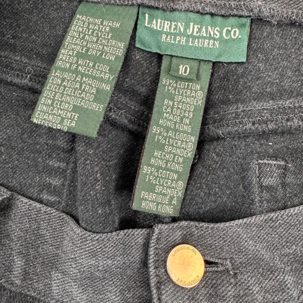 Lauren Jeans Co Ralph Lauren Jeans Womens 10 Black High Rise Straight Leg Denim
